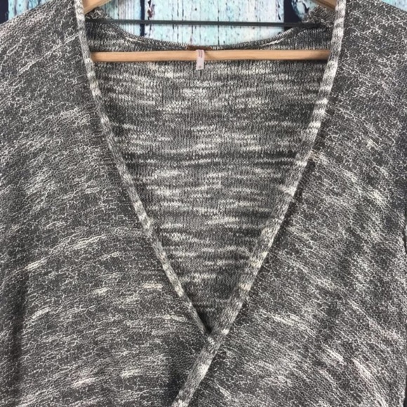 Free People Gotham Wrap Cross Over Linen Knit Top - Picture 4 of 8